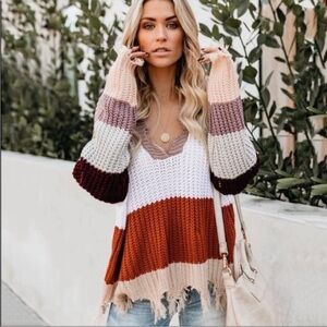 Vici Multicolor Striped Sweater